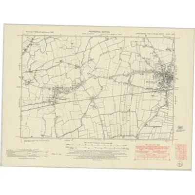 1950 Map of Lincolnshire CXXXV.SW, 1951 Print