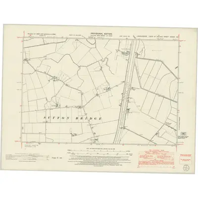 1950 Map of Lincolnshire CXXXVI.SE, 1952 Print