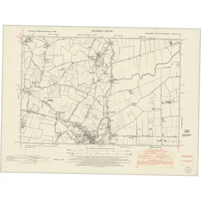 1950 Map of Lincolnshire CXXXVI.SW, 1952 Print