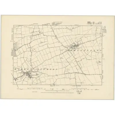 1886 Map of Lincolnshire CXXXVIII.NW, 1887 Print