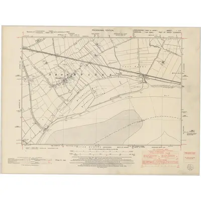 1950 Map of Lincolnshire I.SE, 1953 Print