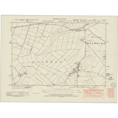 1947 Map of Lincolnshire IX.NE, 1950 Print