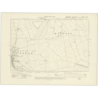 1905 Map of Lincolnshire IX.SE, 1908 Print