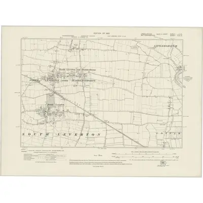 1916 Map of Lincolnshire L.SE, 1922 Print