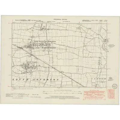 1947 Map of Lincolnshire L.SE, 1950 Print