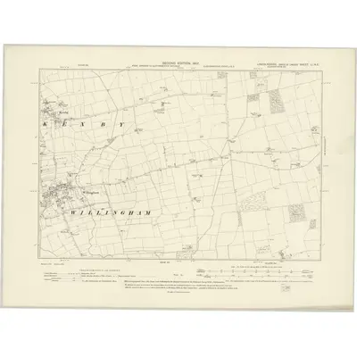 1905 Map of Lincolnshire LI.NE, 1907 Print