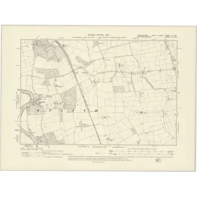 1905 Map of Lincolnshire LI.NW, 1907 Print