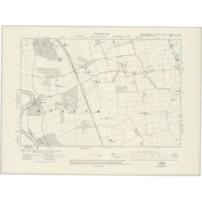 1916 Map of Lincolnshire LI.NW, 1921 Print