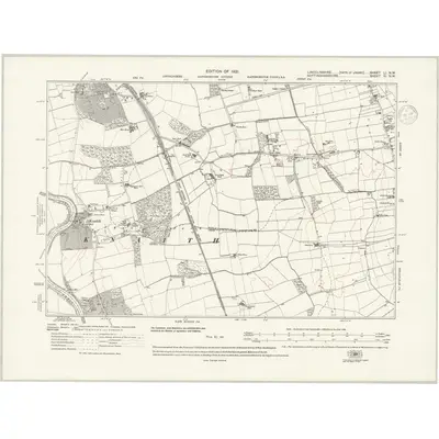 1916 Map of Lincolnshire LI.NW, 1937 Print