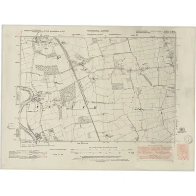 1947 Map of Lincolnshire LI.NW, 1950 Print