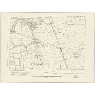1916 Map of Lincolnshire LI.SW, 1922 Print