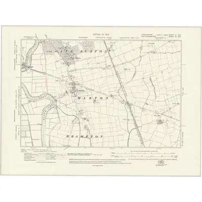 1916 Map of Lincolnshire LI.SW, 1931 Print