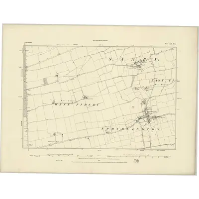 1885 Map of Lincolnshire LII.NE, 1886 Print