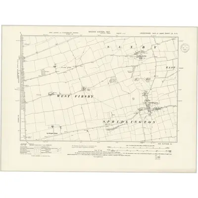 1905 Map of Lincolnshire LII.NE, 1936 Print