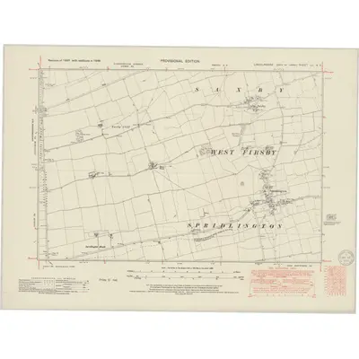 1948 Map of Lincolnshire LII.NE, 1950 Print
