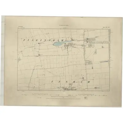 1885 Map of Lincolnshire LII.NW, 1886 Print