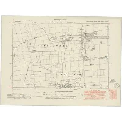 1947 Map of Lincolnshire LII.NW, 1950 Print