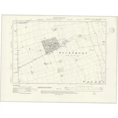 1905 Map of Lincolnshire LII.SE, 1939 Print