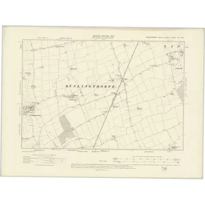1905 Map of Lincolnshire LIII.NE, 1907 Print