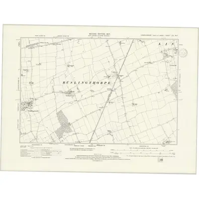 1905 Map of Lincolnshire LIII.NE, 1937 Print