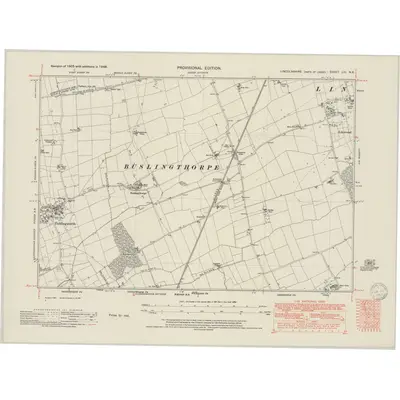1948 Map of Lincolnshire LIII.NE, 1950 Print
