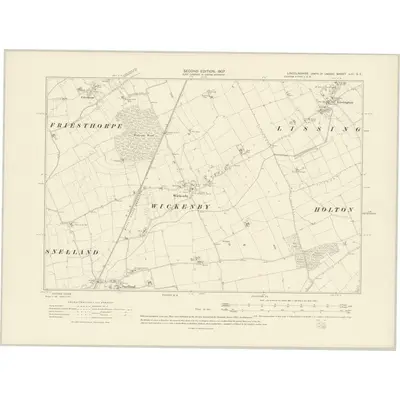 1905 Map of Lincolnshire LIII.SE, 1907 Print