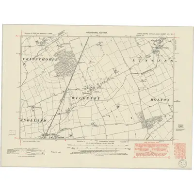 1948 Map of Lincolnshire LIII.SE, 1950 Print