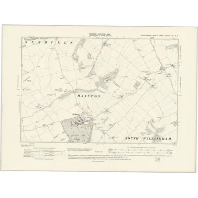 1905 Map of Lincolnshire LIV.NE, 1931 Print