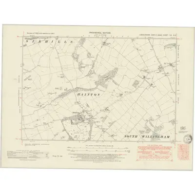 1947 Map of Lincolnshire LIV.NE, 1951 Print