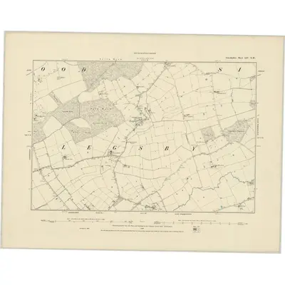 1886 Map of Lincolnshire LIV.NW, 1887 Print