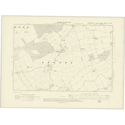 1905 Map of Lincolnshire LIV.NW, 1907 Print