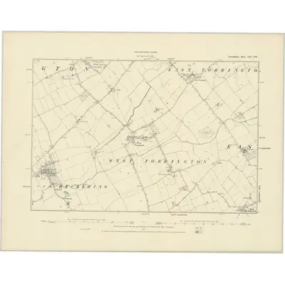 1886 Map of Lincolnshire LIV.SW, 1887 Print