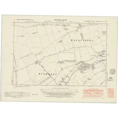 1947 Map of Lincolnshire LV.NE, 1951 Print
