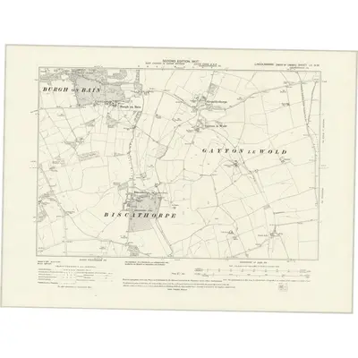 1905 Map of Lincolnshire LV.NW, 1931 Print