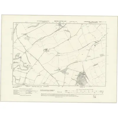 1905 Map of Lincolnshire LV.SE, 1931 Print
