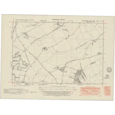 1947 Map of Lincolnshire LV.SE, 1951 Print