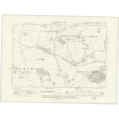 1905 Map of Lincolnshire LV.SW, 1931 Print