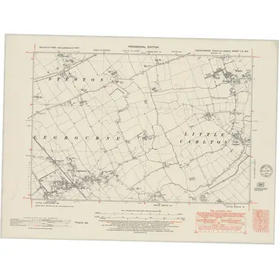 1947 Map of Lincolnshire LVI.NE, 1951 Print