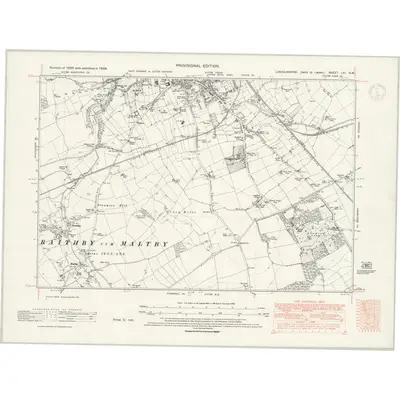 1938 Map of Lincolnshire LVI.NW, 1947 Print