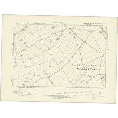 1905 Map of Lincolnshire LVII.NE, 1907 Print