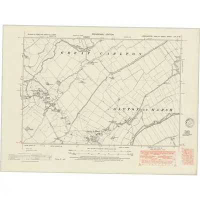 1947 Map of Lincolnshire LVII.NW, 1951 Print