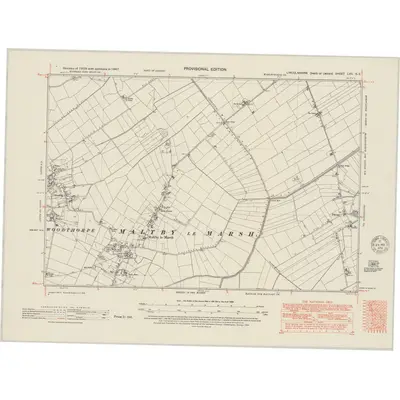 1947 Map of Lincolnshire LVII.SE, 1951 Print