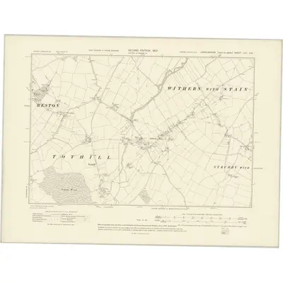 1905 Map of Lincolnshire LVII.SW, 1907 Print