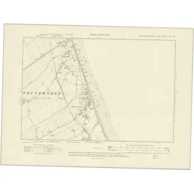 1905 Map of Lincolnshire LVIII.SW, 1907 Print