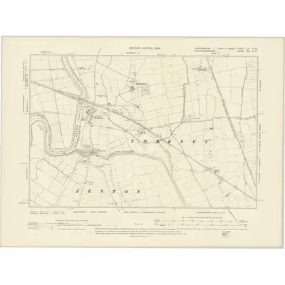 1904 Map of Lincolnshire LX.NW, 1906 Print