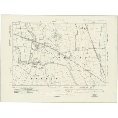 1916 Map of Lincolnshire LX.NW, 1922 Print