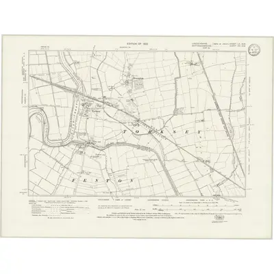 1916 Map of Lincolnshire LX.NW, 1933 Print