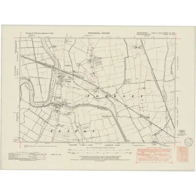 1947 Map of Lincolnshire LX.NW, 1950 Print