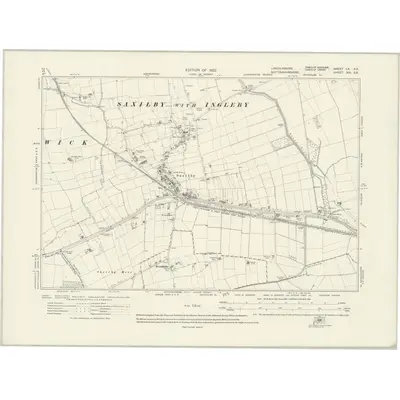 1915 Map of Lincolnshire LX.SE, 1922 Print