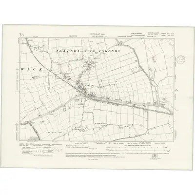 1915 Map of Lincolnshire LX.SE, 1938 Print